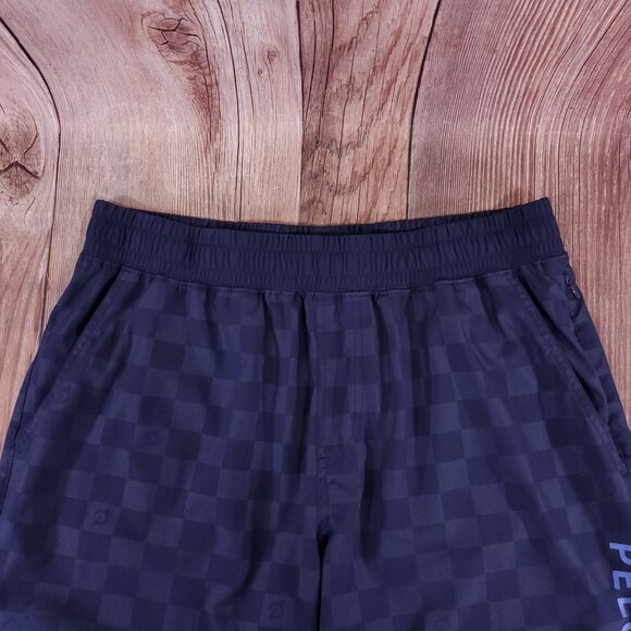 Rhone X Peloton Mens Medium Unlined Gym Training Shorts Navy Checkered Pattern - Picture 5 of 14